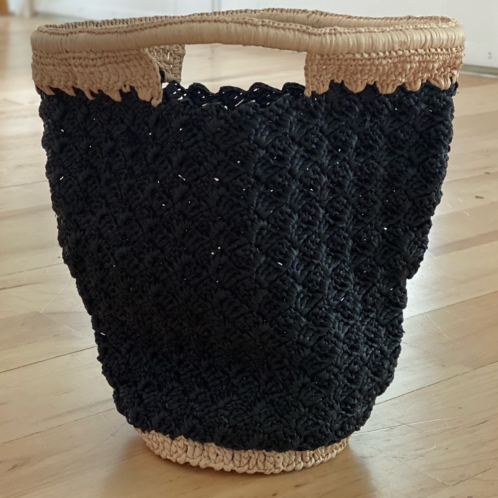 EUC Carrie Forbes Black Raffia Bag
